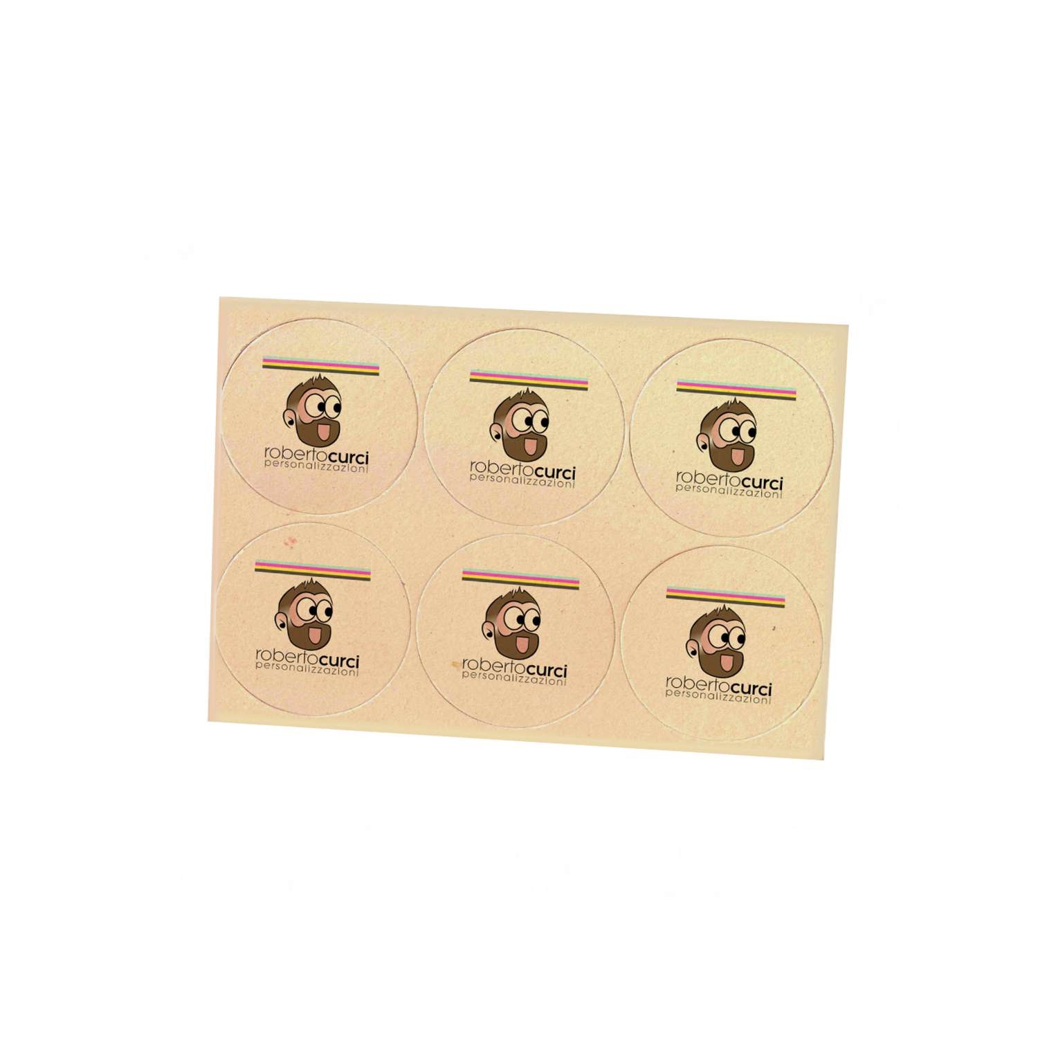 Sottobicchieri Tondi in cartone Personalizzati su due lati 10x10cm (6 Pezzi)