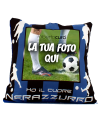 Cuscino Personalizzato Ho Il Cuore NeroAzzurro Tifoso Calcio - Squadra del cuore