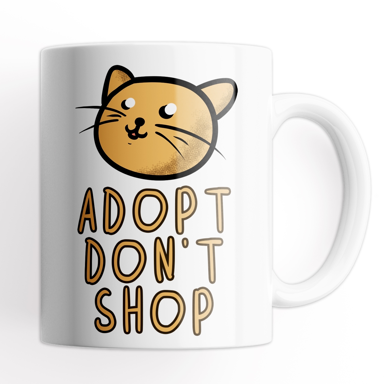 Tazza Amanti dei Gatti - Adopt don't Shop - Adotta non acquistare - 320 ml  in Ceramica