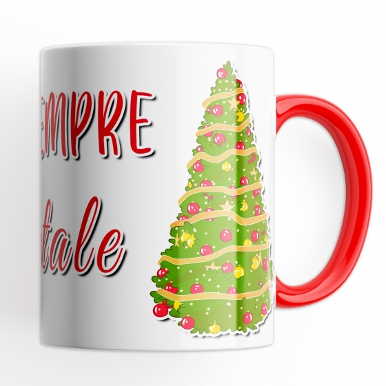 Tazza Insieme è sempre Natale - Idea Regalo con Manico e Interno Rosso, scritta Nataliazia - Mug 320 ml in Ceramica