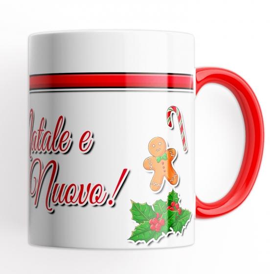 Tazza Fiocco Buon Natale e felice anno nuovo - Idea Regalo - Mug 320 ml in Ceramica