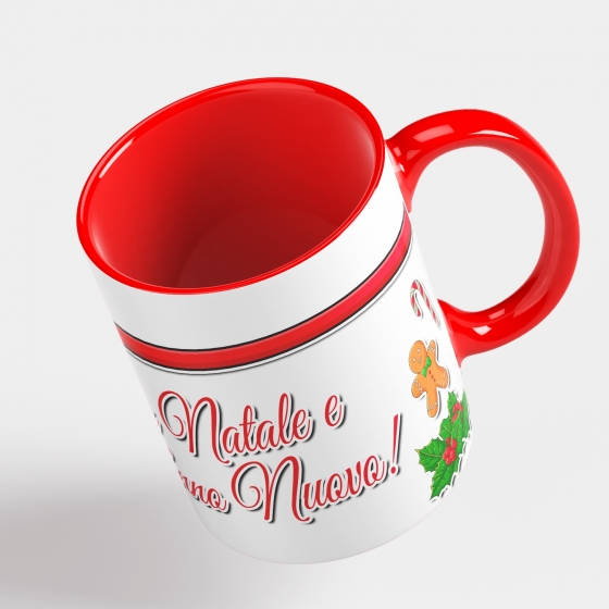Tazza Fiocco Buon Natale e felice anno nuovo - Idea Regalo - Mug 320 ml in Ceramica