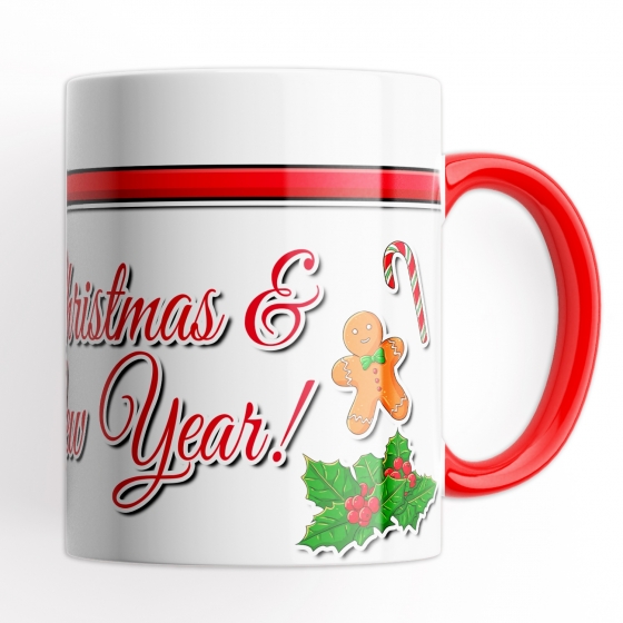Tazza Merry Christmas & Happy New Year - Idea Regalo - Mug 320 ml in Ceramica